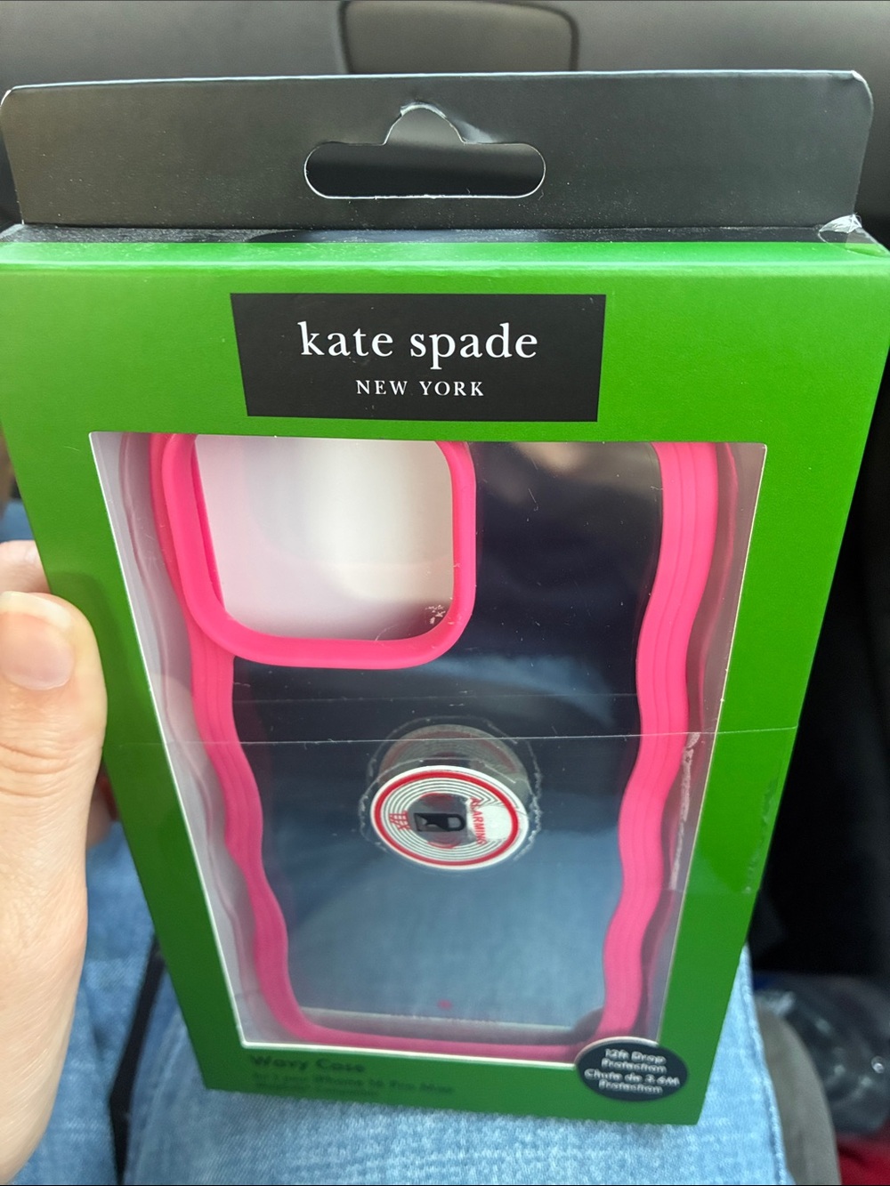 kate spade Wavy iPhone Case with Hot Pink Trim Mirror IPhone 16 Pro Max New